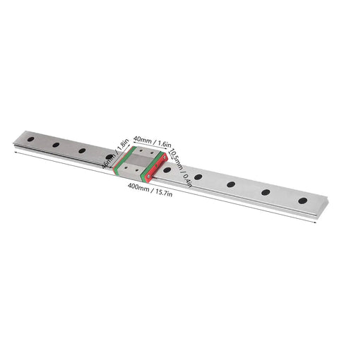 Heavy Duty Stainless Steel Linear Guide Rail Block MGW12C with two row ball design 400mm length for automated machinery.
