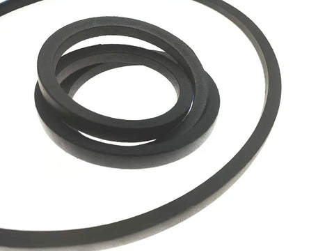 Beefy Rubber V Belt For A22 Or 4L240 Models Half Inch By Twenty Four Inch Pack Of Four Replacement Belts shown coiled