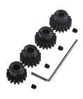 Mod 1 Pinion Gear Set 5mm Shaft Hardened Steel 15T 16T 17T 18T Four Pack For RC Cars Upgrade with hex wrench and setscrews