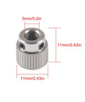 Stainless Steel Extruder Drive Gear Set 36 Teeth, Beefed Up 3D Printer Replacement Parts For Ender 3 Series And CR10 Line, measurement view