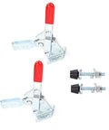 Heavy Duty Welding Toggle Clamp With 100kg Holding Force For Horizontal Fixture And Elbow Setup, 2-pack with accessories