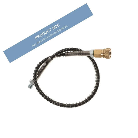 High Pressure Pump Hose Quick Connect Metal Coil Air Inflation Tube 65cm with brass fittings for compressors