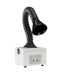 Slick Desktop Fume Extractor For Soldering Smoke Absorber with flexible hose and control panel for electronics repair rig.