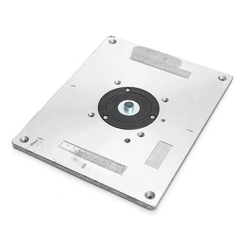 Precision Aluminum Router Table Insert Plate 235Mm X 300Mm X 8Mm Heavy Duty Base For Woodworking Benches top view with black center.