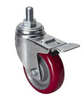 Heavy Duty 5 Inch TPU Swivel Casters With Snap Brakes For Shop Carts And Hospital Gear Roll Smooth As Silk On Hard Surfaces double bearing caster wheel