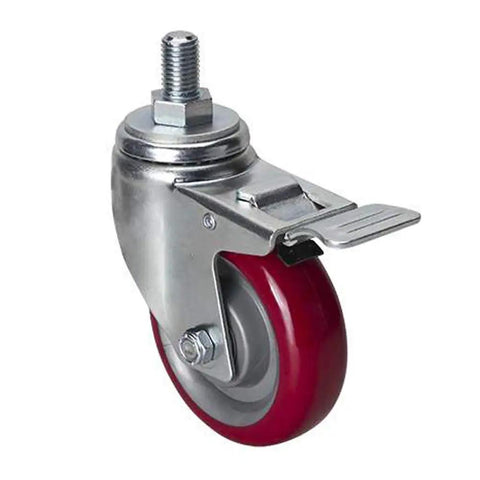 Heavy Duty 5 Inch TPU Swivel Casters With Snap Brakes For Shop Carts And Hospital Gear Roll Smooth As Silk On Hard Surfaces double bearing caster wheel