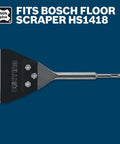 5 Inch Wide Floor Scraper Replacement Kit For SDS Plus Bulldog Tools with steel blade and locking bolts shown on blue background