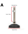 Threaded Swivel Base And Adjustable Table Leg Leveling Feet With Flexible Articulated Furniture Adjusters in M10 size, 3cm height.