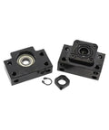 SFU3210 C7 Precision High Performance Ball Screw Kit 1250Mm With Single Nut Dual Support Brackets And Beefy Taper Coupler For Cnc Router Flat Out Shop Builds black metal support brackets with bearing, hex nut, and clip