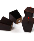 Four Inch Wood Furniture Legs Set Of Four Square Tapered Pyramid Style Replacement Legs For Sofas Couches Armchairs Ottomans And Tables With Three Quarter Inch Top And Two And One Half Inch Bottom And Included Hardware Kit dark cherry wood