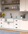 Studio Collection Cabinet Pull Three Inch Center To Center Oil Rubbed Bronze Highlighted Finish on white kitchen cabinets