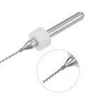 0.75mm Tungsten Carbide PCB Drill Bits For CNC Engraving And Jewelry Making, close-up of the 0.75mm bit with white collar
