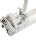 Close-up of Manual Color Steel Tile Ridge Cover Cutter 0.6mm Built For Precision Roof Panel Edges with trapezoidal cutting edge.