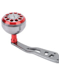 Upgrade Your Gear With This Sweet Pongnas Aluminum Alloy Baitcasting Reel Power Handle, Featuring A Lightweight Ergonomic Grip Knob And Universal Fit Kit For Smooth Casting Action Perfect For Red Fishing Adventures. Red aluminum baitcasting reel power handle with ergonomic grip knob
