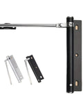 Silent Adjustable Stainless Steel Automatic Door Closer Rust Proof For Home And Office, black and silver options shown