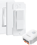 Dope Three Way Wireless Light Switch Kit With Remote Receiver No Wiring Needed, 15A RF Wall Switch, Ultra Thin Design