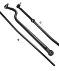 Front 7 Piece Tie Rods And Track Bar Kit For 1994 1995 1996 1997 Dodge Ram 2500 4WD With Dana 60 Axle, black steel steering links