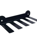 Heavy Duty Magnetic Tool Rack With Four Slots For Garage And Workshop Storage Magnetic Mount Shelves For Power Tools Like Drills And Saws Anti Slip Holding Pro Grade Organizer Or Wall Mount For Metal Surfaces Ideal For Home Or Shop, black steel rack with four slots.