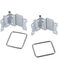 Rotating Concealed Hinges Set for Doors and Cabinets, 4 Pack Heavy Duty 8 Hole Metal Strut Back Buckles shown on white background
