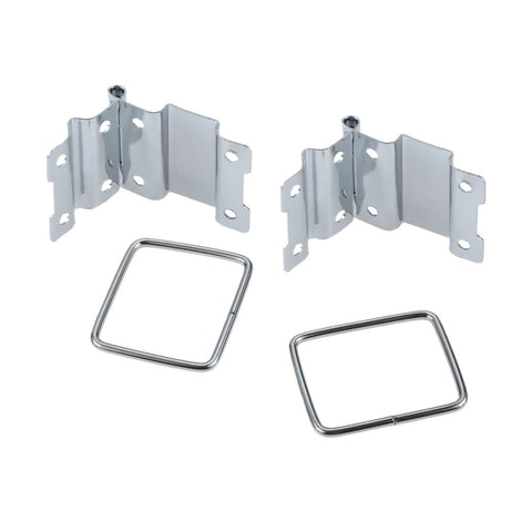 Rotating Concealed Hinges Set for Doors and Cabinets, 4 Pack Heavy Duty 8 Hole Metal Strut Back Buckles shown on white background