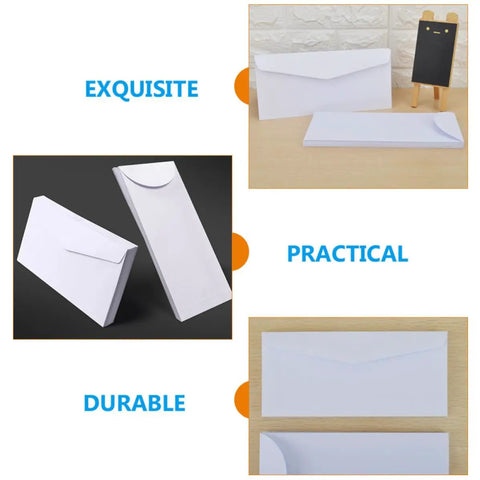 White Blank Paper Envelopes Set 20 Pack For Mail And Storage Reusable No Word Design Letter Envelopes With Thickened Paper Workhorse Quality