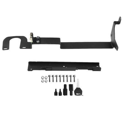 Ultimate Top Tier Heavy Duty Rear Toolbox Rack For Ford Ranger 2019 To 2021 Matte Black hardware kit with key and bolts.