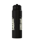 Black insulated stainless steel bottle for sailplane pilots with dual wall insulation, leak-proof lid, perfect for thermal soaring.