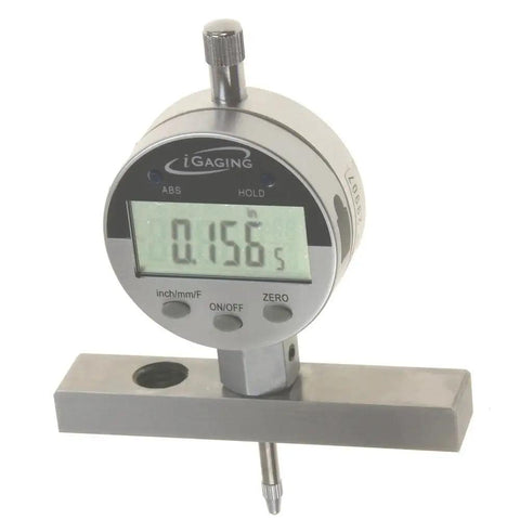 Digital Depth Gauge Indicator With 0 To 22 Inch Range 0.0005 Inch Resolution Two Position Base, AGD Standard Accuracy Display