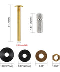 Easy Install Toilet Tank To Bowl Bolt And Gasket Kit With Extra Long Nuts For 2 In And 3 In Flush Valve Openings, M8 bolts and gaskets