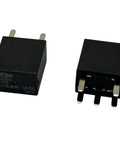 12V DC SPDT Power Relay 4 Pin 35A Beefy High Current Relay Set Of 2 For Automotive And Industrial Use showing two black relays