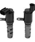 Vvt Solenoid Camshaft Position Actuator For L4 2.4L And 2.0L Engines, Plug And Play Variable Valve Timing Module Replacement Fits Kia Forte Koup Optima Rondo Santa Fe Sonata Sorento Sportage Tucson 08-12, front view of two solenoids