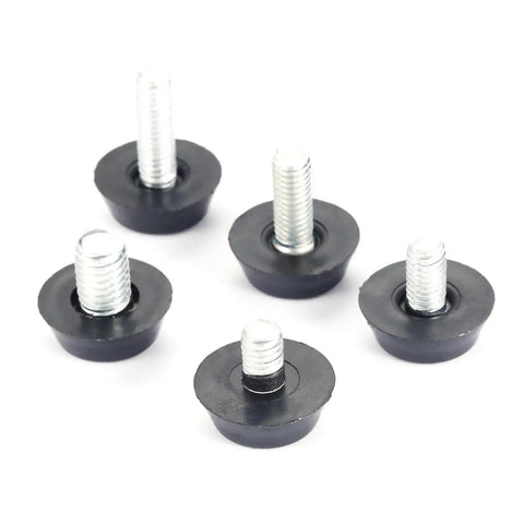 Sturdy Metal Adjustable Glide Leg Set For Tables And Desks With Screw On Levelers M6 And M8 Threaded Stems Set of 5