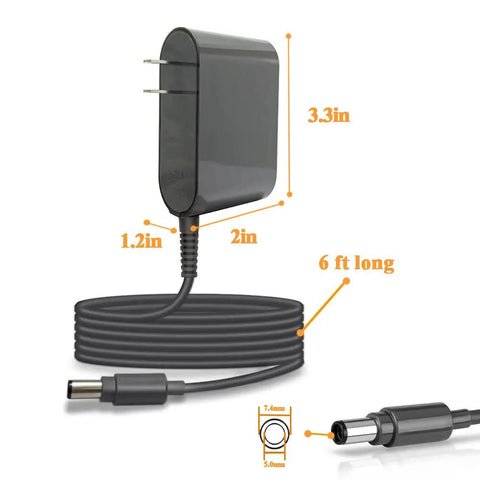 Cordless Vacuum Charger For DC30 DC31 DC34 DC35 DC44 DC45 DC56 DC57 Models With 24.35V 348mA Output, 6 Foot Cable
