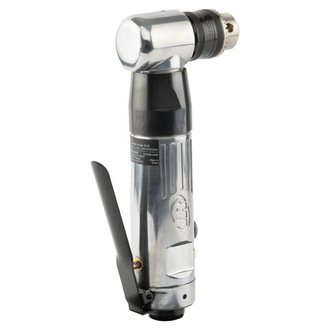 Right Angle Reversible Air Drill With Three Eighths Inch Keyed Chuck, 1800 RPM, 0.33 HP, Aluminum Housing shown from side view