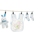 Stainless Steel Curtain Clips Set 50 Pieces Heavy Duty All Purpose Bulldog Clip Hooks holding baby clothes on a line