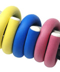Keep Cords Neat And Tidy With 7 Inch Flexi Ties Cable Wraps Multi Color Yellow Pink Blue 12 Count wrapped around cables