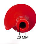 Top view of 6 Inch Post Hole Auger Bit For Gas Power Head Attachments, showing 20mm diameter opening, heavy-duty steel, made in USA