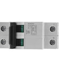 Front view of DC Two Pole Circuit Breaker 2P 250V 63A Din Rail Mounted Miniature Breaker for solar power systems.