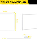 Dimensions of 2x2 Led Flat Panel Lights 4 Pack 45W 5800LM Edge Lit 2x2ft Troffer Ceiling Panels Daylight White 5000K.
