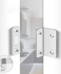 Magnet Cabinet Door Catch Kit With Hidden Stops No Drill Or Screw Mount Adhesive and Metal Latch close-up view