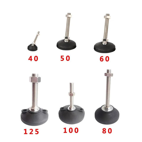 Adjustable Furniture Levelers With Swivel Feet Kick The Wobble Right Outta Sight Height Shifts From One Inch To Two Point Five Inches Heavy Duty Carbon Steel Shaft Blends With Non Slip Nylon Disc Packages Twenty Pieces For Quick Room Rehab.