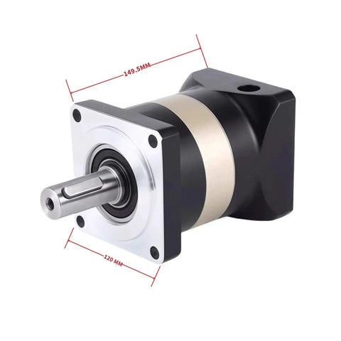 Five To One Planetary Gearbox Speed Reducer With Crazy Low Backlash Under Seven Arc Minutes 3500 RPM Gear Head, side view.
