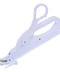 Portable Cordless Electric Scissors With Protective Guard And Quick Twist Blades Cuts Cloth Leather And Paper Smoothly Delivering No Hassle Sewing Performance That Is A True Game Changer For Makers in white color.