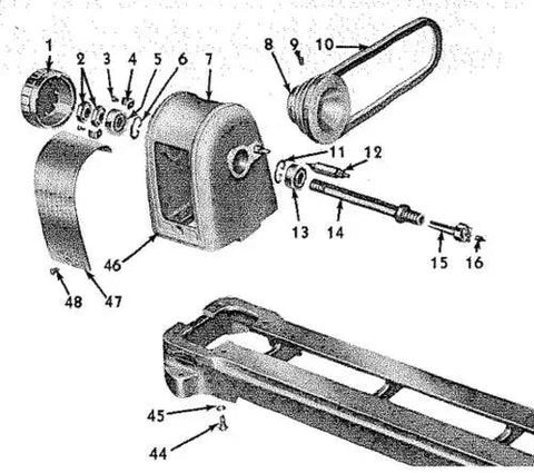 Assembly diagram for Vintage Wood Turning Lathe Spindle Bearing Set For 9 And 12 Inch Lathes Three Quarter Inch Bore retrofit