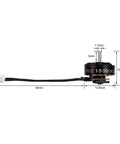 4 Pack 1102 18000KV Brushless Motors for 1S FPV Micro Whoop Drones Like Meteor75 With Soldered Lead Wires and dimensions visible
