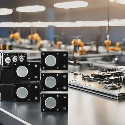 5 Pack Aluminum Motor Mount Plate Kit for NEMA 17 Stepper Motors, Black 42x42mm Mounting Plates on assembly bench