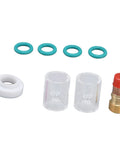 Pro Grade Welding Accessory Kit With Glass Gas Lens Set, Ceramic Nozzles, Copper Components, 12 Pieces, 2.4mm Tips For WP17 WP18 WP26 Torch Use