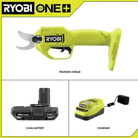 Heavy Hitter 18 Volt Cordless Bypass Pruner With Included Lithium Battery And Fast Wall Charger For No Sweat Branch Trimming Game Changing Tool For Quick Orchard Setup with 2Ah battery and charger