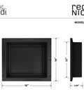 Recessed Shower Niche Shelf In Black, One Inner Shelf, 16 W X 14 H X 4 D, All In One Storage Solution For Soaps And Shampoos, tile ready
