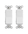 Single Pole Decorator Light Switch 15A 120V 277V Paddle Rocker On Off Wall Switch Residential Grade White UL CUL Certified 2 Pack
